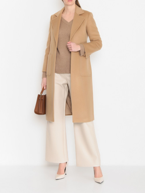 Удлиненное пальто из шерсти с поясом Max&Co - МодельОбщийВид