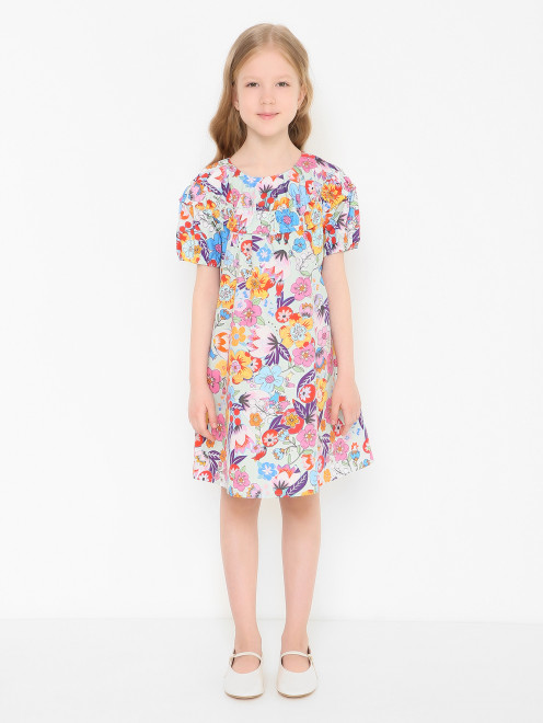 Платье из хлопка с узором Marni - МодельВерхНиз