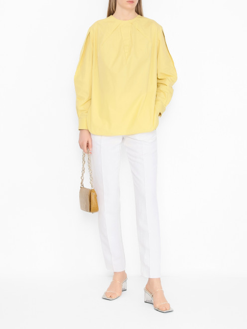 Блузка из хлопка с пуговицами по спинке Max Mara - МодельОбщийВид