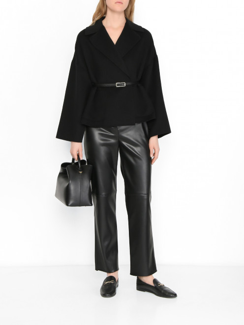 Брюки из экокожи прямого кроя Max Mara - МодельОбщийВид