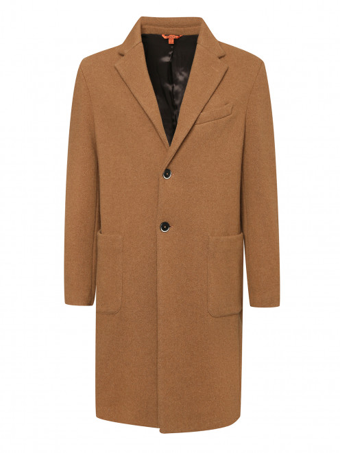 Пальто из шерсти с накладными карманами