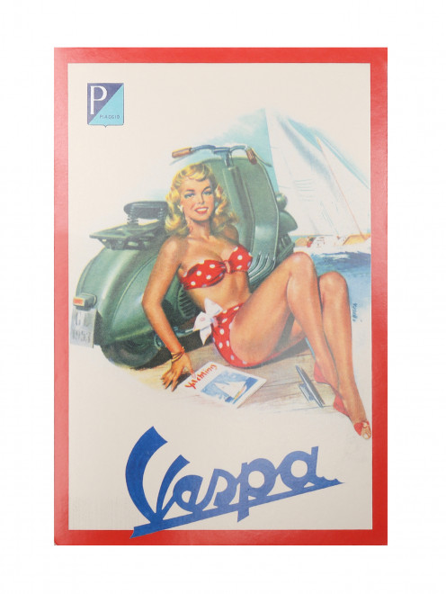 Картонная открытка с узором Vespa - Общий вид