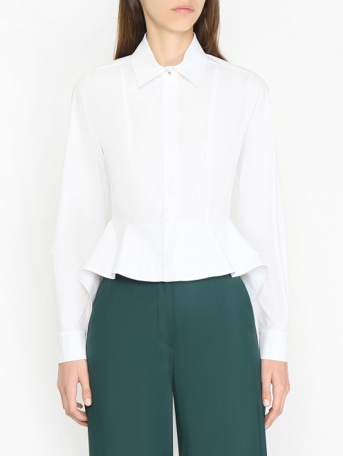 Блуза из хлопка с баской Max Mara - МодельВерхНиз
