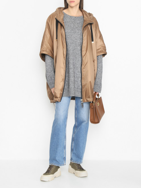 Стеганный пуховик с капюшоном на молнии Max Mara - МодельОбщийВид