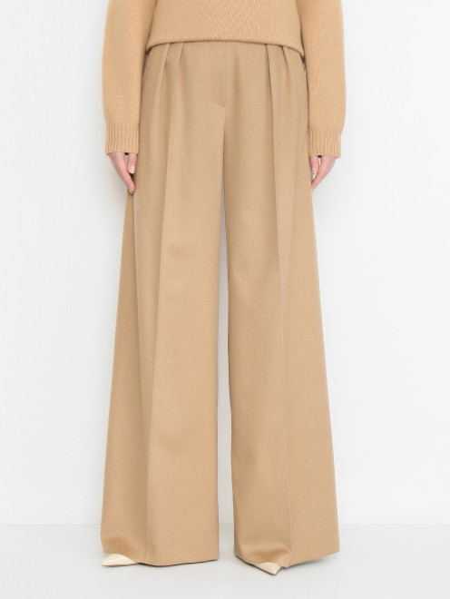 Широкие брюки из шерсти с защипами Max Mara - МодельВерхНиз