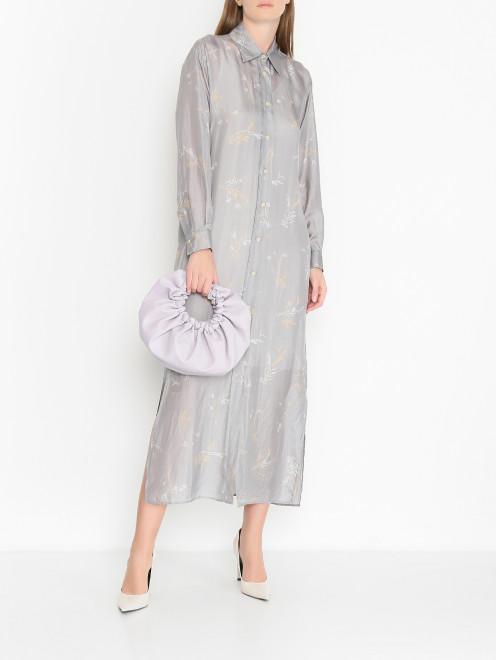 Платье-макси из шелка с цветочным узором Alysi - МодельОбщийВид