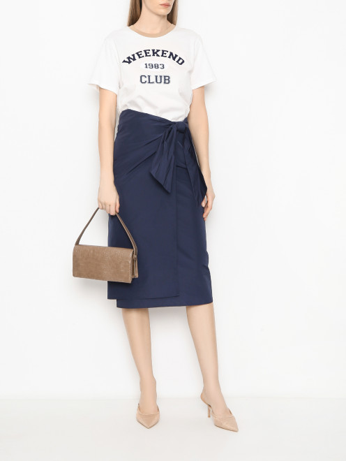 Футболка из хлопка с логотипом Weekend Max Mara - МодельОбщийВид