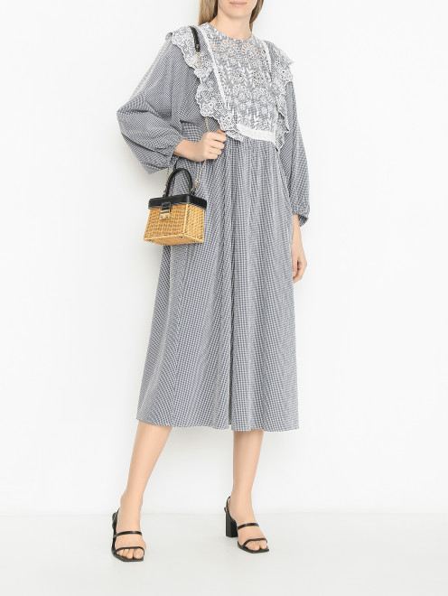 Макси-платье с узором "Клетка" с рюшами Weekend Max Mara - МодельОбщийВид