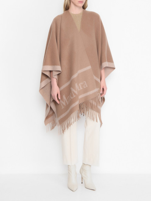 Пончо из шерсти с логотипом Max Mara - МодельВерхНиз