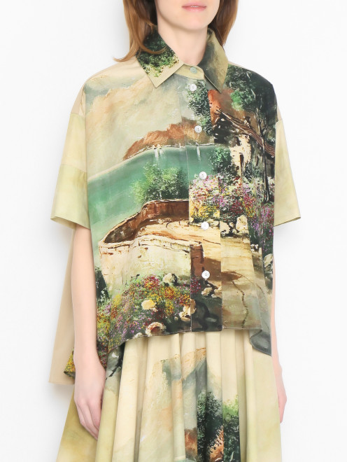 Блуза из хлопка с узором Antonio Marras - МодельВерхНиз