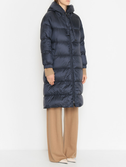 Удлиненный пуховик с капюшоном Max Mara - МодельВерхНиз