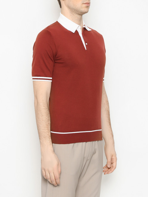 Джемпер из хлопка с воротом поло Doriani Cashmere - МодельВерхНиз
