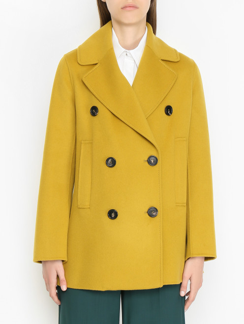 Двубортное полупальто из шерсти Max Mara - МодельВерхНиз