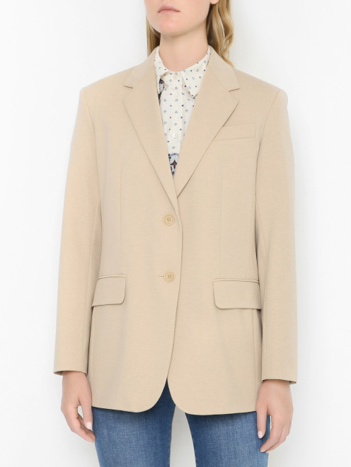 Однобортный трикотажный жакет Weekend Max Mara - МодельВерхНиз