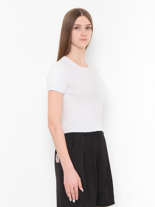 Футболка из хлопка с кружевом Ermanno Scervino Junior - МодельВерхНиз