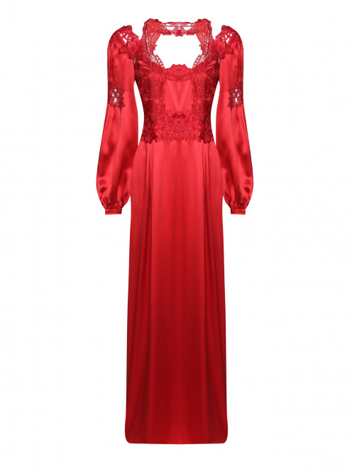 Платье-макси из шелка с кружевом Alberta Ferretti - Общий вид