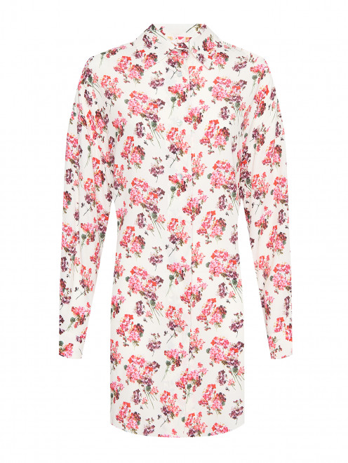 Блуза из вискозы с цветочным узором