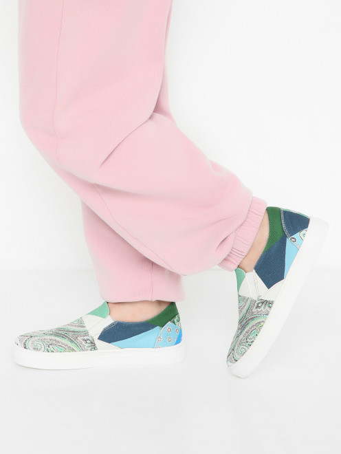 Слипоны из текстиля с узором Etro - МодельВерхНиз