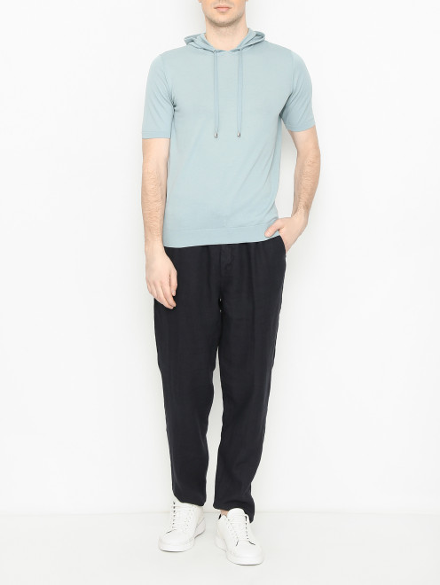Джемпер из хлопка с коротким рукавом и капюшоном Doriani Cashmere - МодельОбщийВид