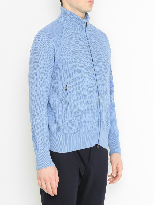 Кардиган из хлопка на молнии Piacenza Cashmere 1733 - МодельВерхНиз