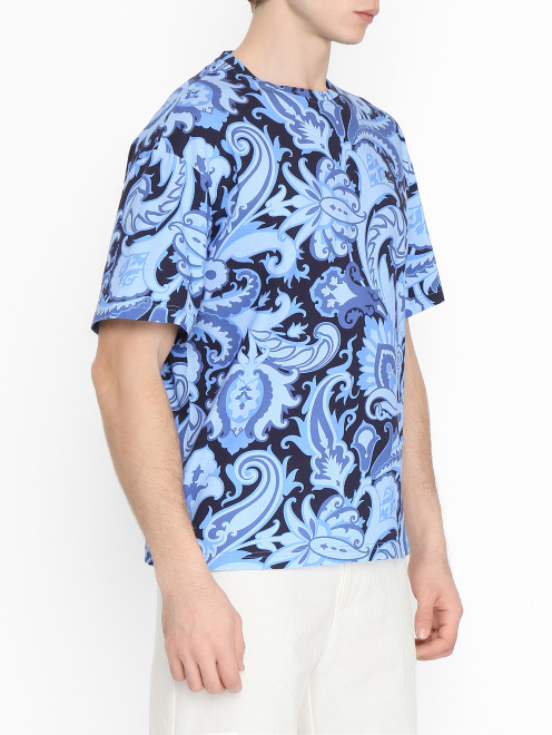 Футболка из хлопка с узором Etro - МодельВерхНиз