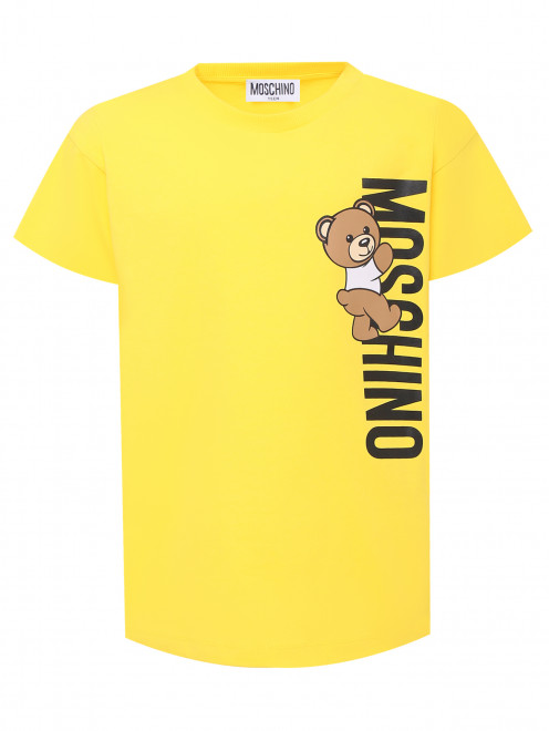 Футболка из хлопка с принтом Moschino - Общий вид