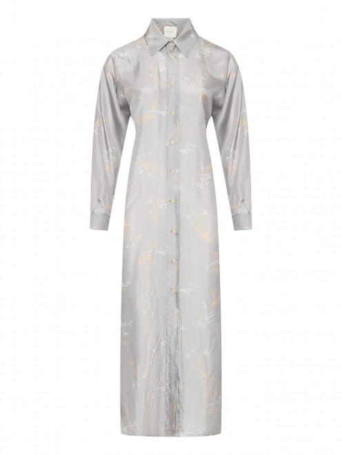 Платье-макси из шелка с цветочным узором Alysi - Общий вид