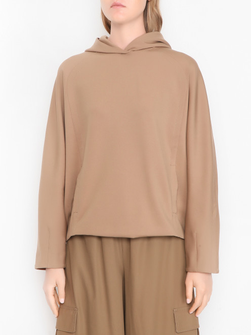 Толстовка с карманом и капюшоном Max Mara - МодельВерхНиз