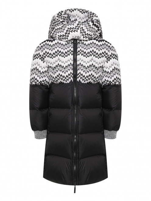 Пуховик удлиненный с узором Missoni - Общий вид