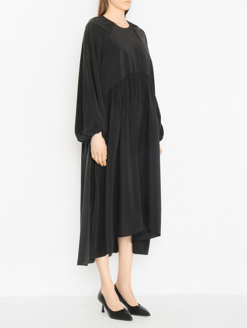 Платье свободного кроя с рукавами-фонариками из шелка Koko Brand - МодельВерхНиз