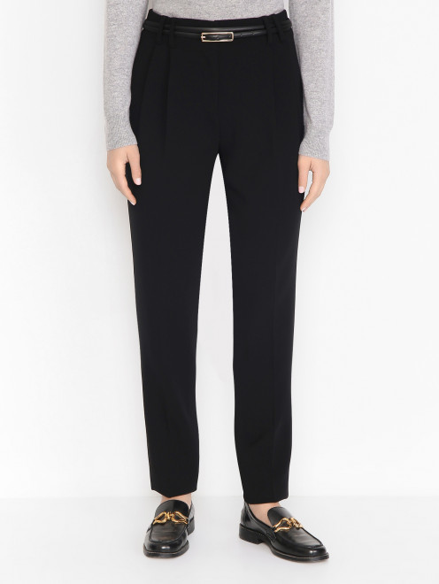 Брюки с защипами и ремнем Max Mara - МодельВерхНиз