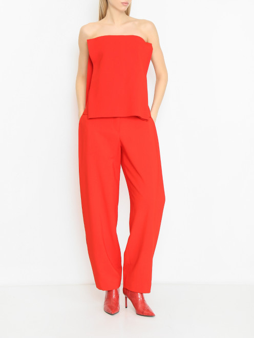Однотонные брюки прямого кроя Sportmax - МодельОбщийВид