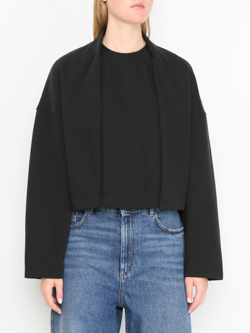 Толстовка из хлопка с круглым вырезом Sportmax - МодельВерхНиз