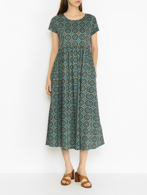 Хлопковое платье с узором Weekend Max Mara - МодельВерхНиз