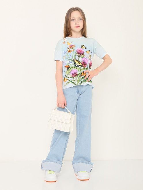Хлопковая футболка с цветочным узором Molo - МодельОбщийВид