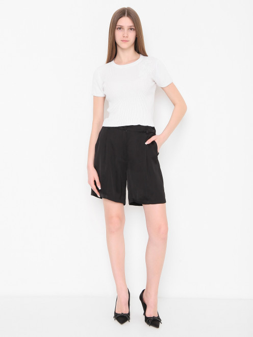 Футболка из хлопка с кружевом Ermanno Scervino Junior - МодельОбщийВид