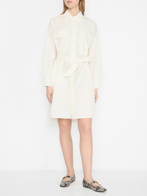 Свободное платье из хлопка с карманами Weekend Max Mara - МодельВерхНиз