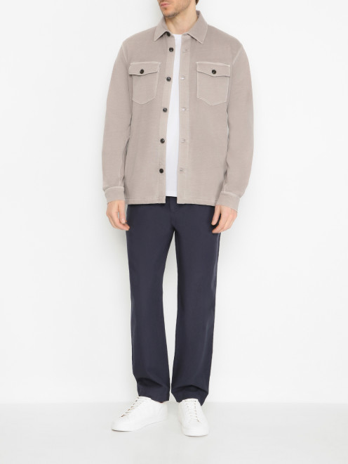Куртка из хлопка с карманами Woolrich - МодельОбщийВид