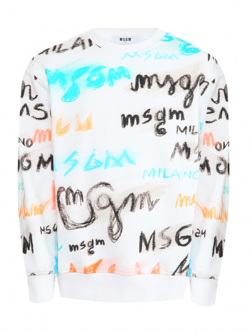 Толстовка из хлопка с принтом MSGM - Общий вид