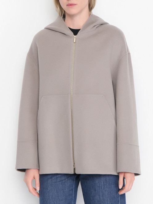 Полупальто на молнии с капюшоном Max Mara - МодельВерхНиз