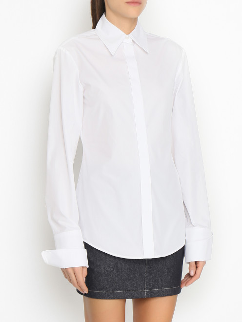 Однотонная блуза из хлопка Sportmax - МодельВерхНиз