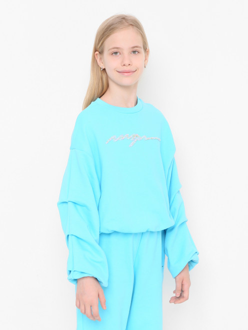 Толстовка из хлопка с аппликацией MSGM - МодельВерхНиз