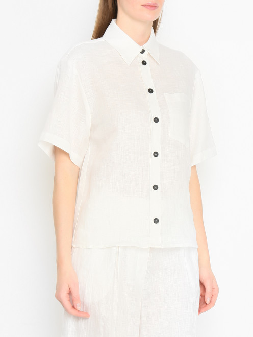 Рубашка из льна с короткими рукавами Liviana Conti - МодельВерхНиз