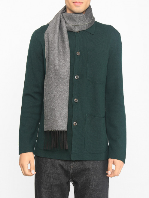Однотонный шарф из шелка и кашемира Piacenza Cashmere 1733 - МодельОбщийВид