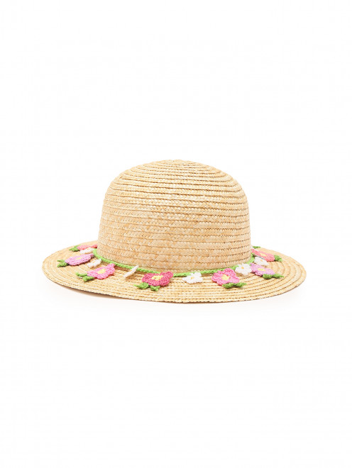 Шляпа из соломы с цветочным декором IL Trenino - Общий вид