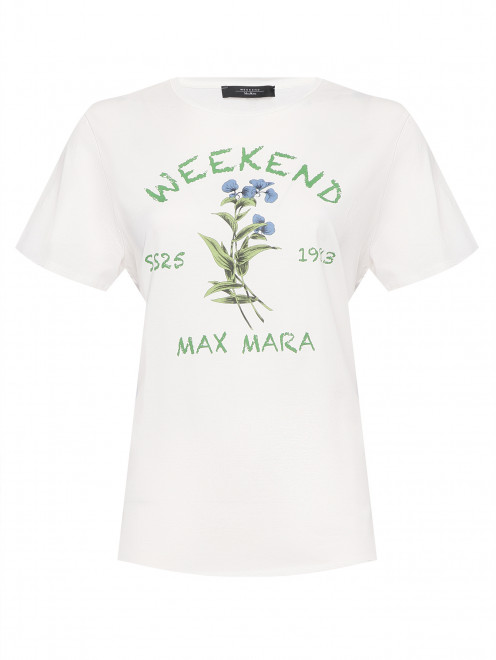 Футболка из хлопка с принтом Weekend Max Mara - Общий вид