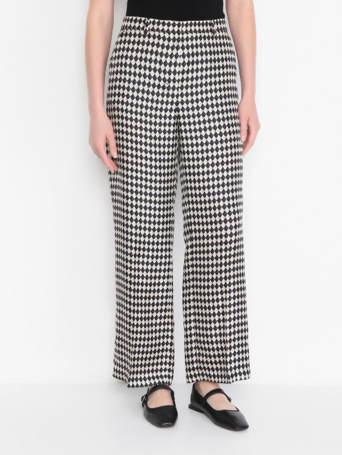 Брюки из шелка с узором Max Mara - МодельВерхНиз