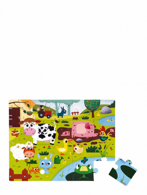 Пазл "Животные на ферме" с разными текстурами Janod - Общий вид