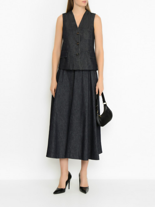 Джинсовый жилет с карманами Max Mara - МодельОбщийВид