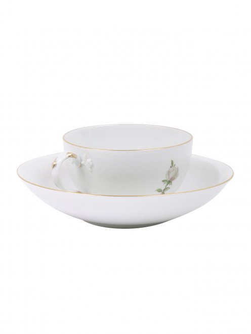 Чайная чашка из фарфора с блюдцем Meissen - Обтравка1